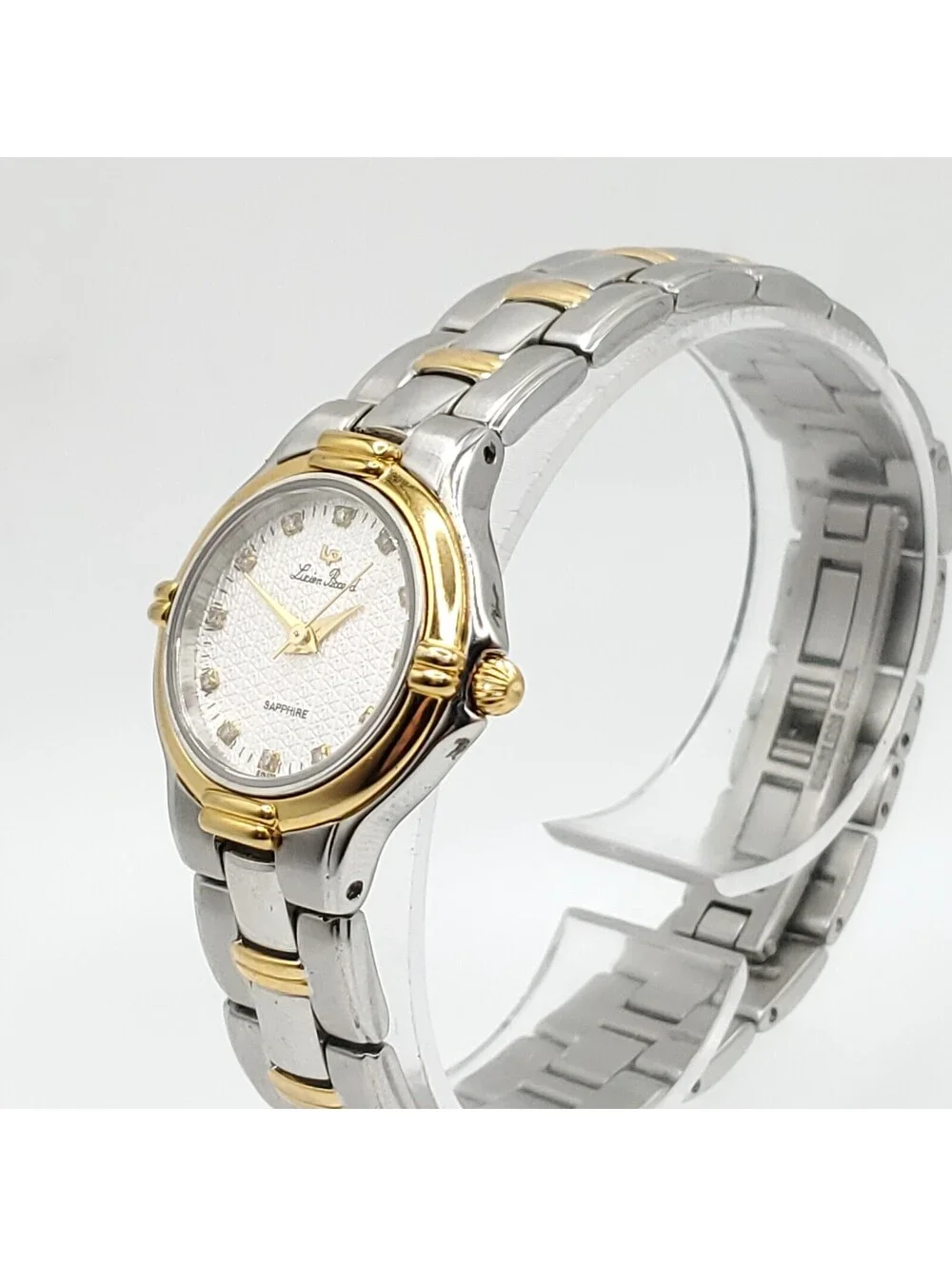 Lucien Piccard Sapphire Crystal Womens Watch 25mm Two-Tone New Battery